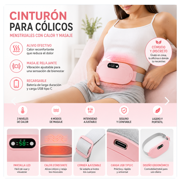 Cinturón Menstrual Térmico | ¿Cansada de los cólicos?