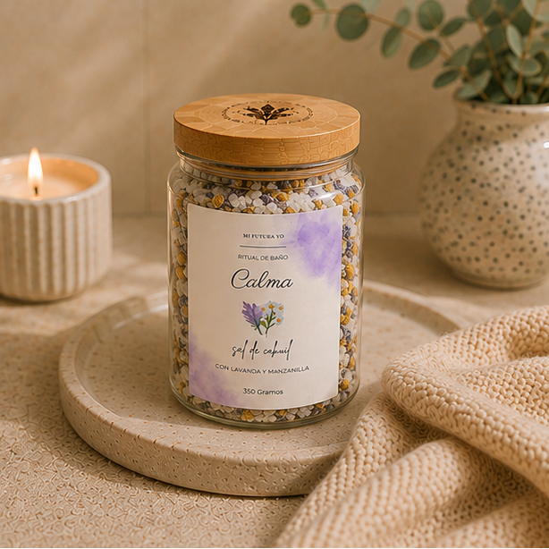 Sal de Baño 350 GR  — Calma lavanda - manzanilla | ¿Quieres transformar tu baño en un momento de calma?