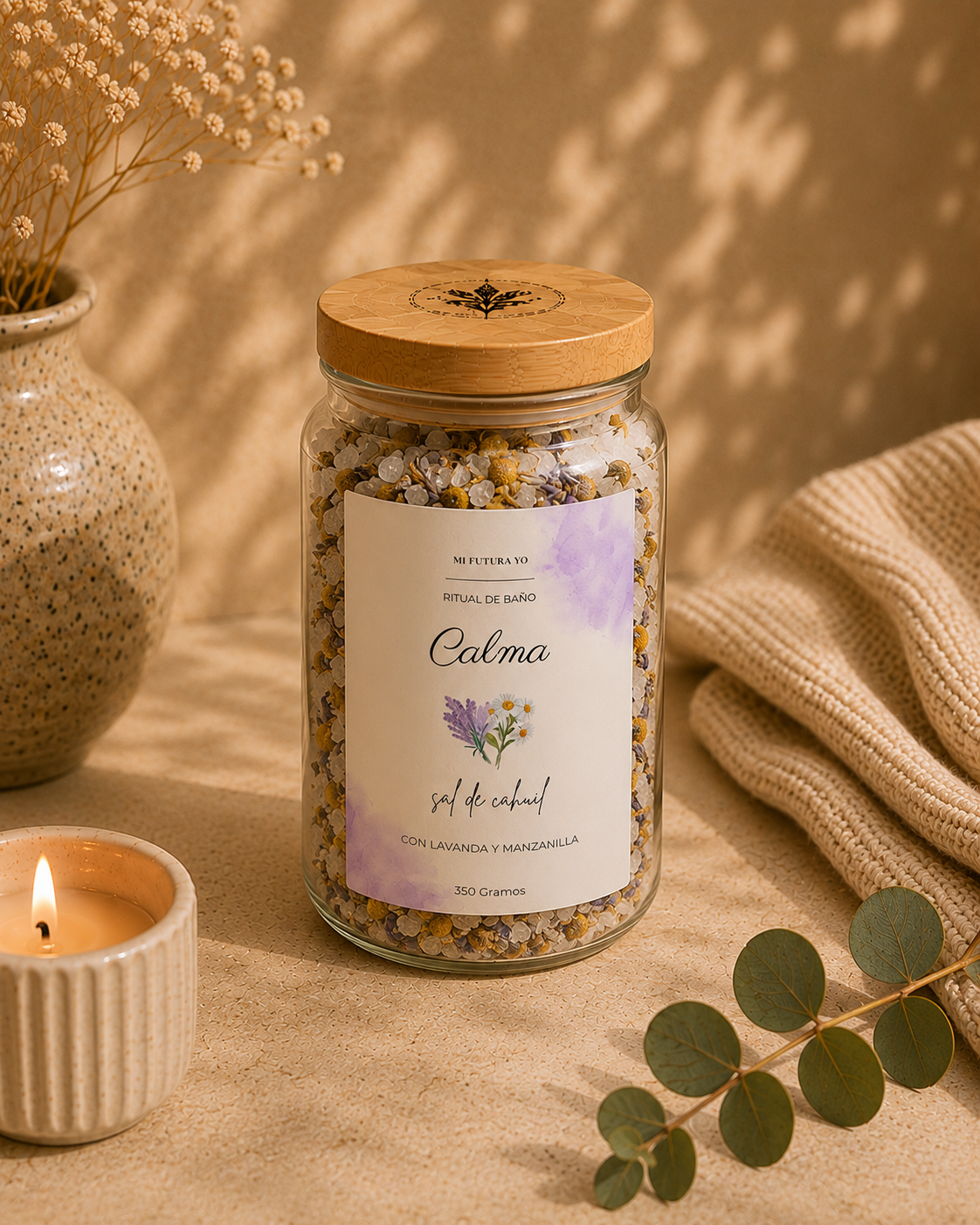 Sal de Baño 350 GR  — Calma lavanda - manzanilla | ¿Quieres transformar tu baño en un momento de calma?