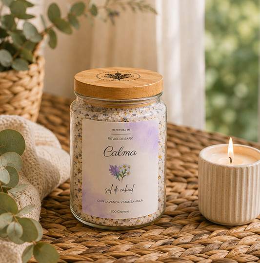 Sal de Baño 700 GR — Calma lavanda y manzanilla | ¿Necesitas un momento para ti?
