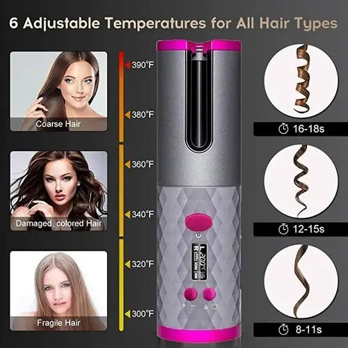 Rizador de Pelo Automático Inalámbrico | ¿Quieres lograr rizos perfectos fácilmente?