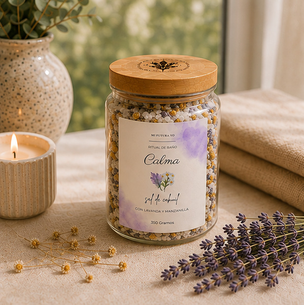 Sal de Baño 350 GR  — Calma lavanda - manzanilla | ¿Quieres transformar tu baño en un momento de calma?
