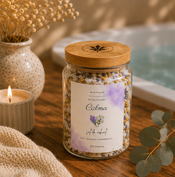 Sal de Baño 350 GR  — Calma lavanda - manzanilla | ¿Quieres transformar tu baño en un momento de calma?