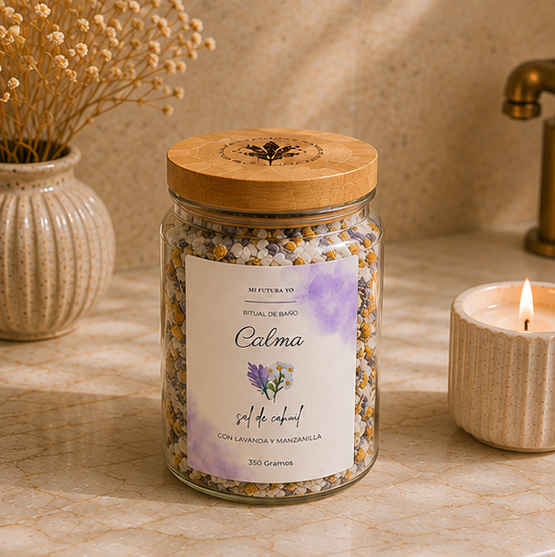 Sal de Baño 350 GR  — Calma lavanda - manzanilla | ¿Quieres transformar tu baño en un momento de calma?