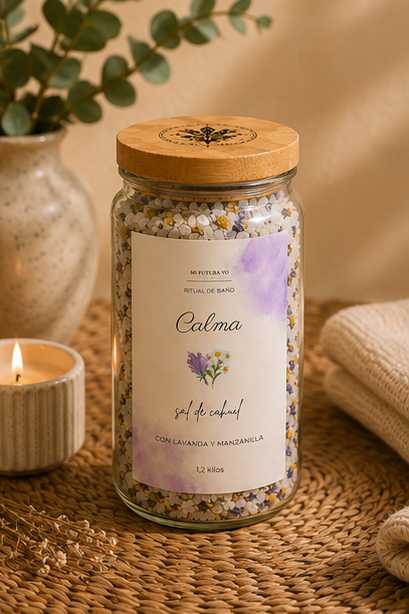 Sal de Baño 1,2 KG — Calma lavanda - manzanilla | ¿Necesitas desconectar y relajarte?